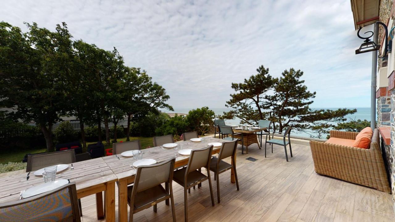 Les Roches Grises, Luxueuse Villa Face Mer, 4Etoiles, Spa Et Jardin Panoramique, Societe La Clef Decamp Гранвиль Экстерьер фото